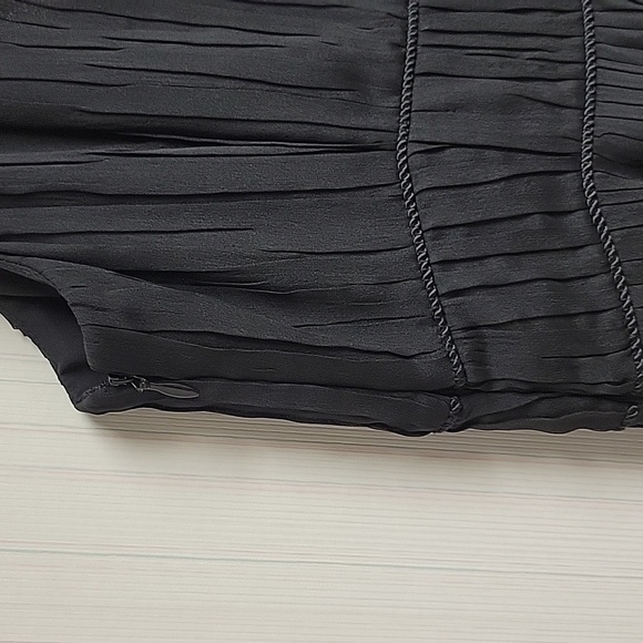 Ann Taylor LOFT little Black dress women's sz 2, whimsigoth fairy pleats sheer - Picture 6 of 8